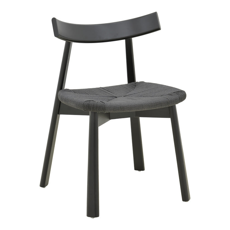 Clareta chair rubberwood-rope in black shade 53x55x79cm