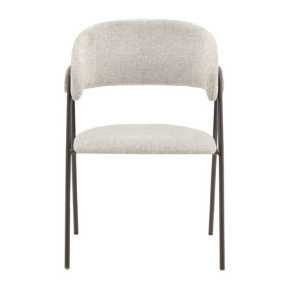 Chair Rachele pakoworld light grey fabric-black metal leg 52x53x83cm