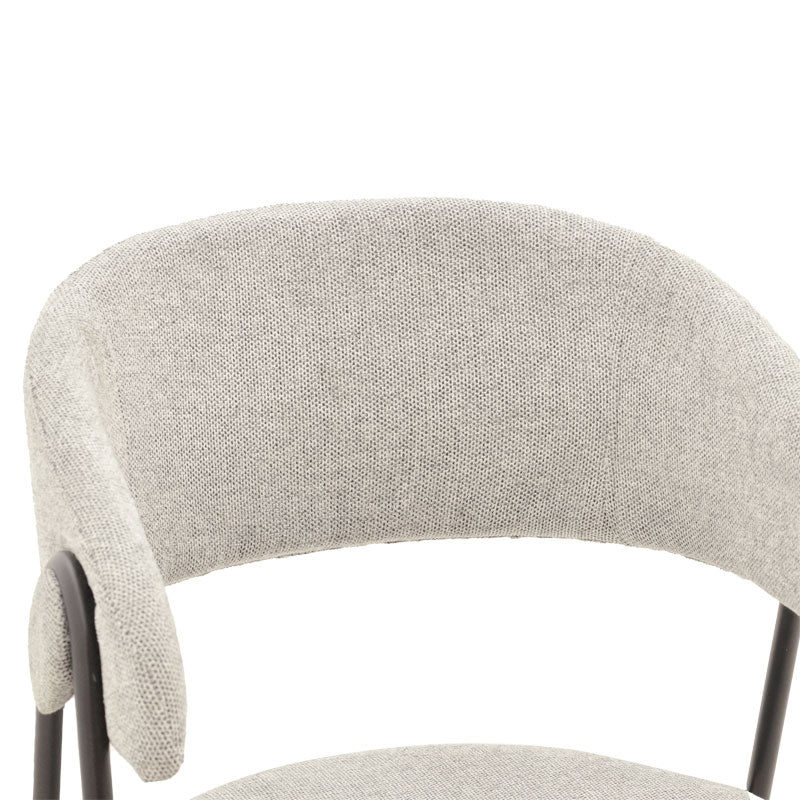 Chair Rachele pakoworld light grey fabric-black metal leg 52x53x83cm