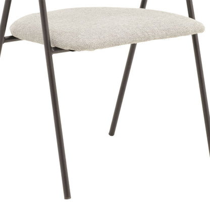 Chair Rachele pakoworld light grey fabric-black metal leg 52x53x83cm