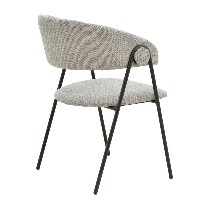 Chair Rachele pakoworld fabric grey-black metal leg 52x53x83cm