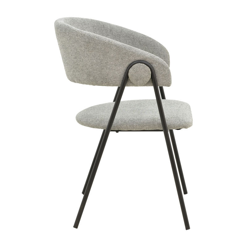 Chair Rachele pakoworld fabric grey-black metal leg 52x53x83cm