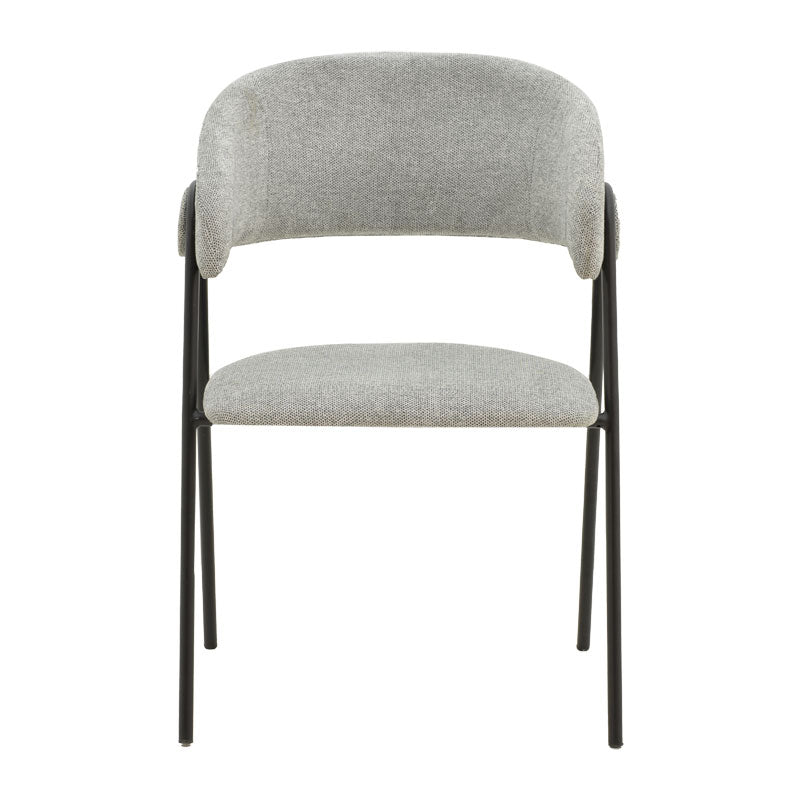 Chair Rachele pakoworld fabric grey-black metal leg 52x53x83cm