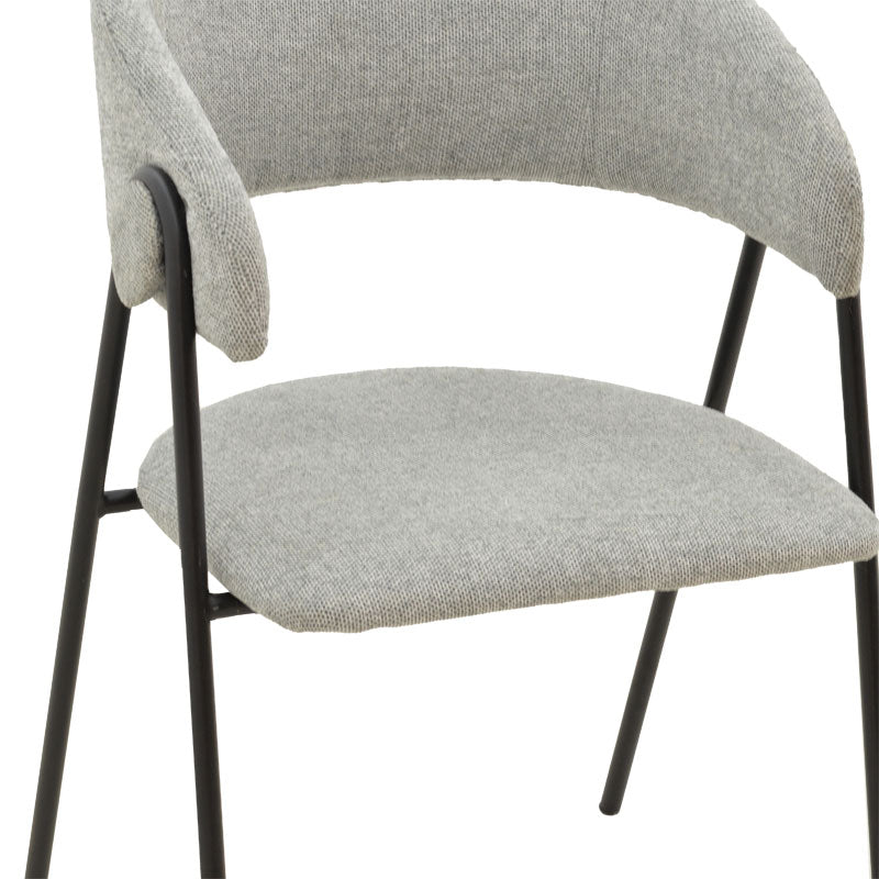 Chair Rachele pakoworld fabric grey-black metal leg 52x53x83cm