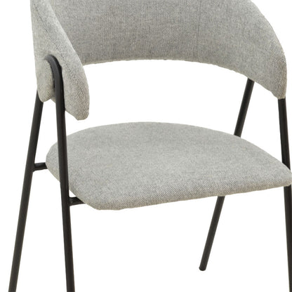 Chair Rachele pakoworld fabric grey-black metal leg 52x53x83cm