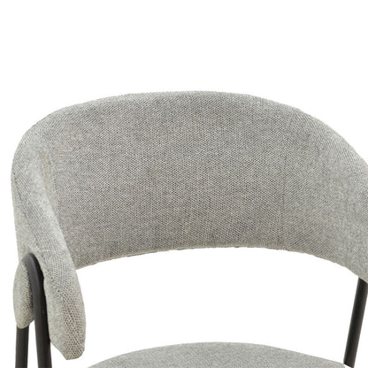 Chair Rachele pakoworld fabric grey-black metal leg 52x53x83cm