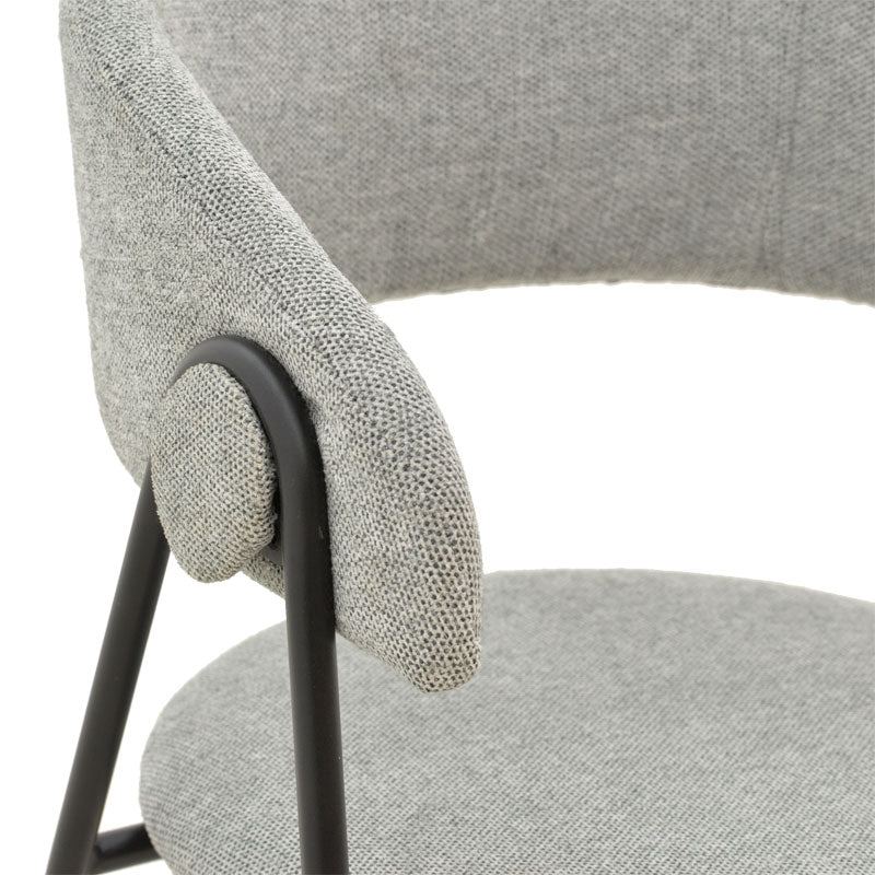 Chair Rachele pakoworld fabric grey-black metal leg 52x53x83cm