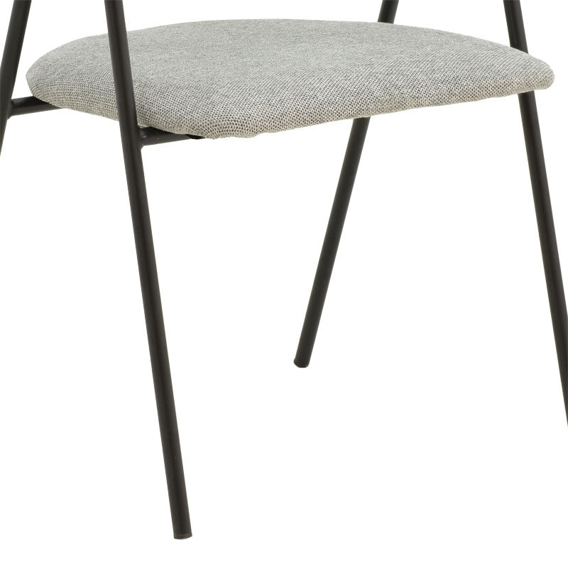 Chair Rachele pakoworld fabric grey-black metal leg 52x53x83cm