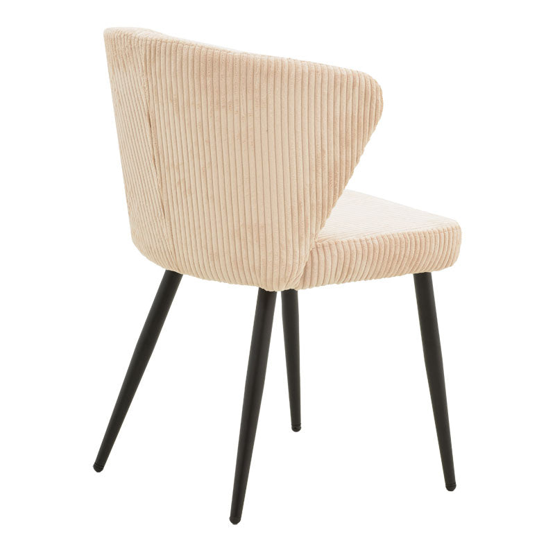 Chair Mattia pakoworld fabric ivory-black metal leg 55x53x80cm