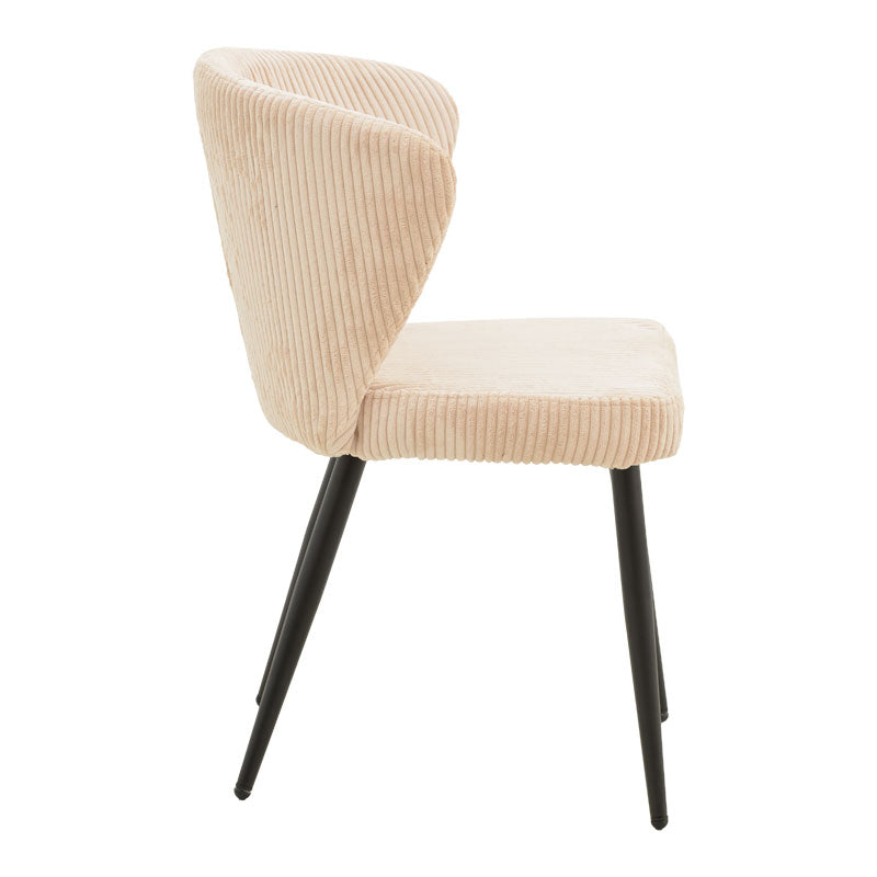 Chair Mattia pakoworld fabric ivory-black metal leg 55x53x80cm