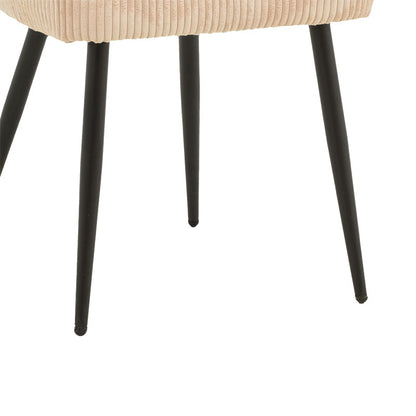 Chair Mattia pakoworld fabric ivory-black metal leg 55x53x80cm