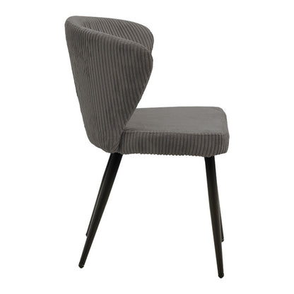 Chair Mattia pakoworld fabric anthracite-black metal leg 55x53x80cm