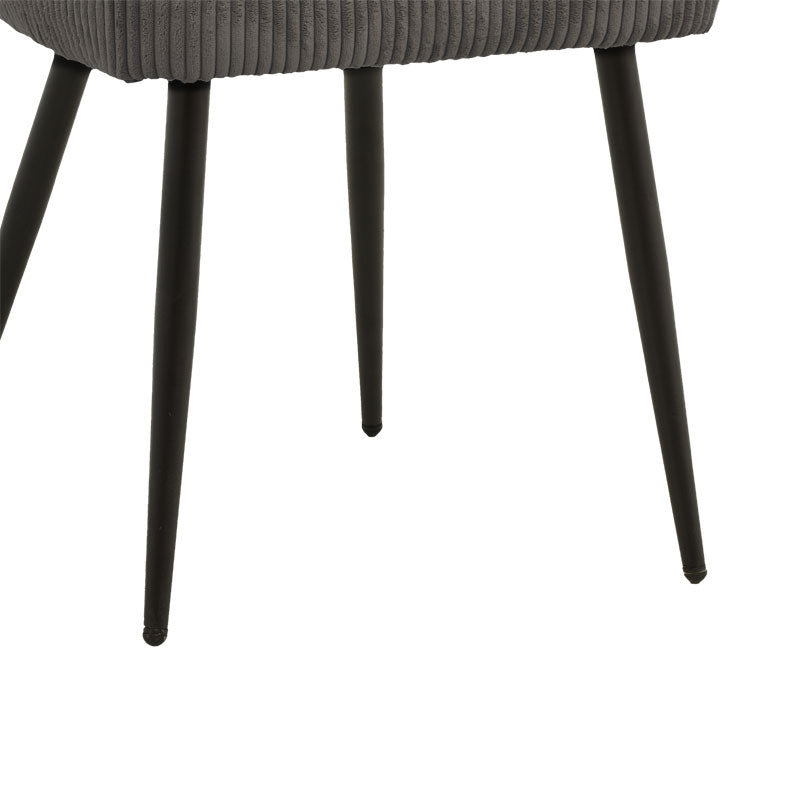 Chair Mattia pakoworld fabric anthracite-black metal leg 55x53x80cm