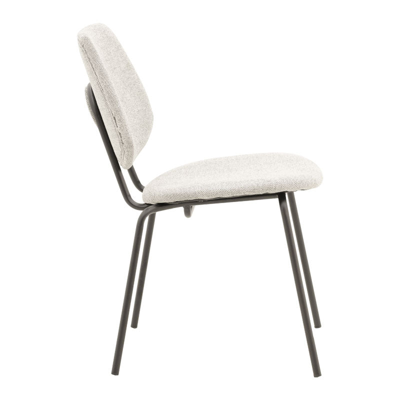 Chair Pietro pakoworld fabric light grey-black leg 50x53x83cm