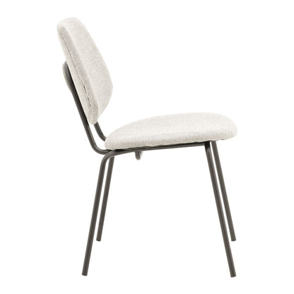 Chair Pietro pakoworld fabric light grey-black leg 50x53x83cm