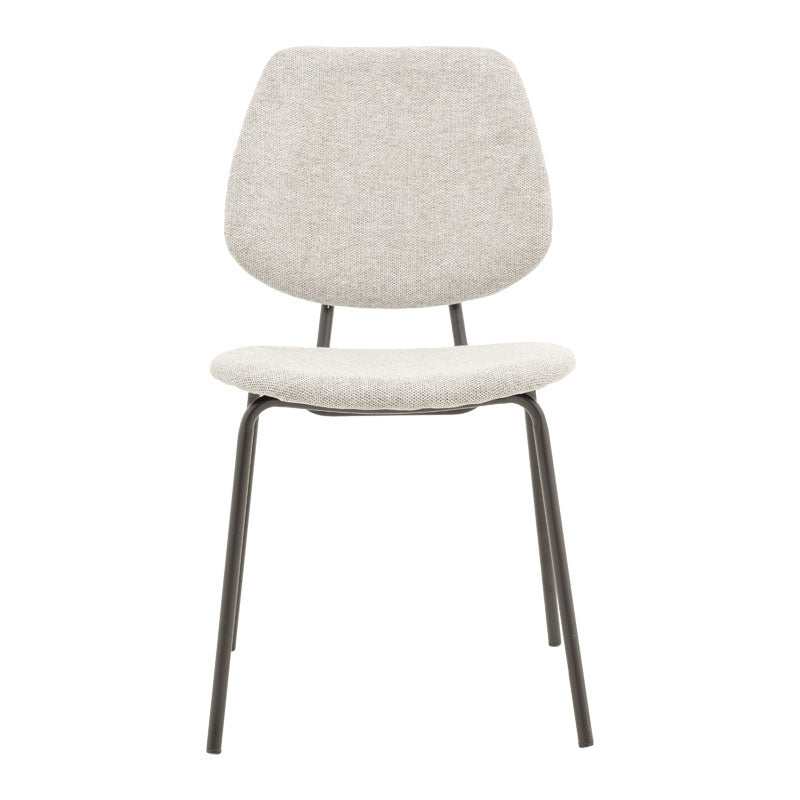 Chair Pietro pakoworld fabric light grey-black leg 50x53x83cm