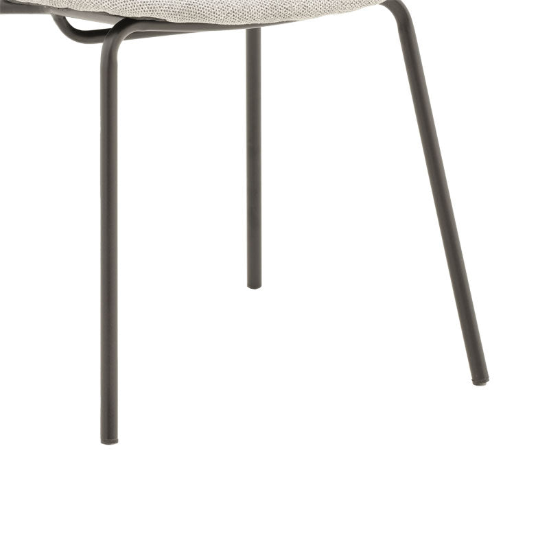 Chair Pietro pakoworld fabric light grey-black leg 50x53x83cm