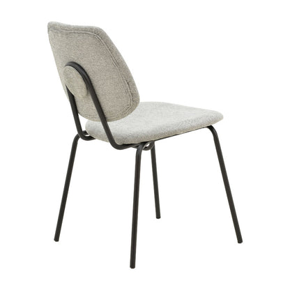 Chair Pietro pakoworld fabric grey-leg black metal 50x53x83cm