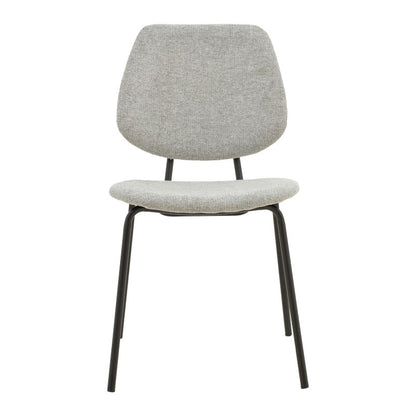 Chair Pietro pakoworld fabric grey-leg black metal 50x53x83cm