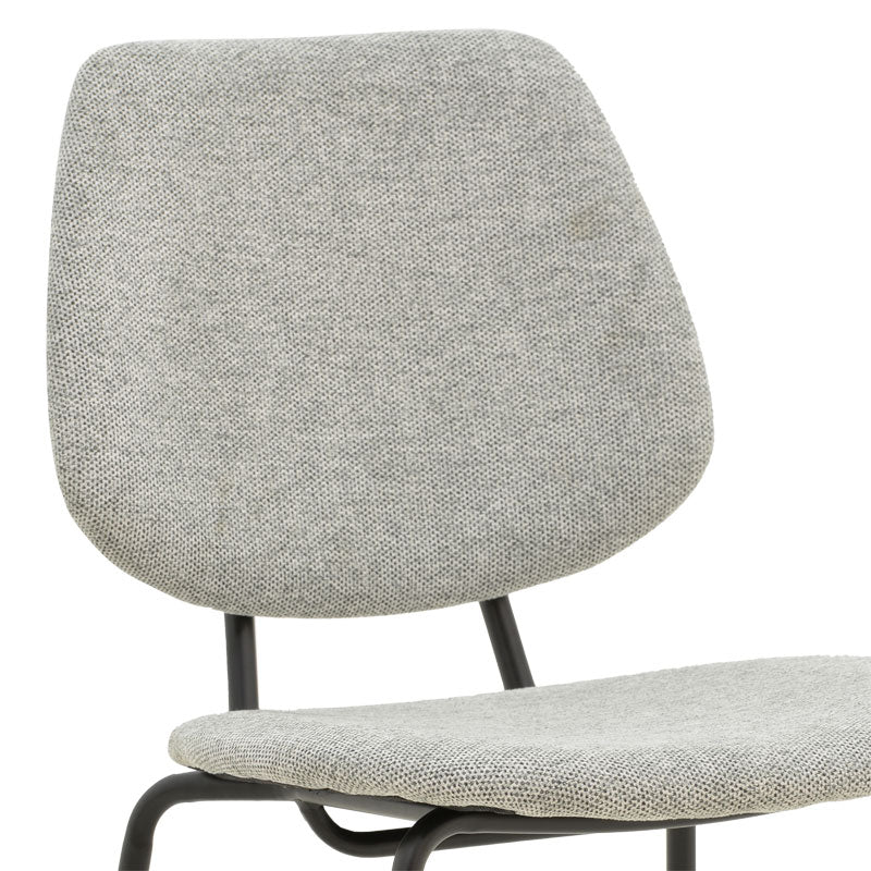 Chair Pietro pakoworld fabric grey-leg black metal 50x53x83cm