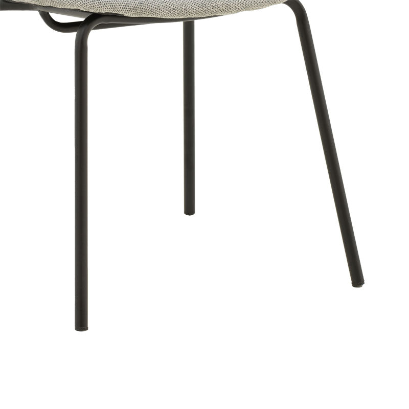 Chair Pietro pakoworld fabric grey-leg black metal 50x53x83cm