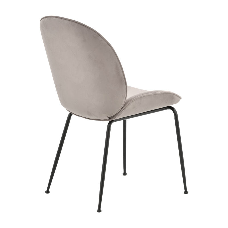 Chair Adelaide pakoworld velvet grey-black metal leg 47x64x88cm