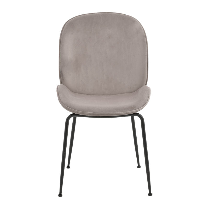 Chair Adelaide pakoworld velvet grey-black metal leg 47x64x88cm