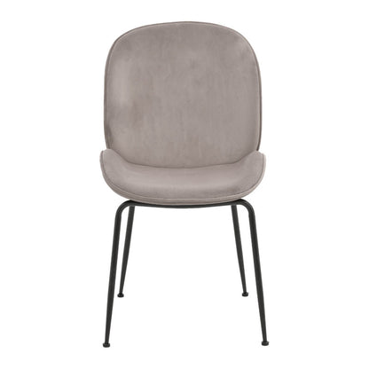 Chair Adelaide pakoworld velvet grey-black metal leg 47x64x88cm