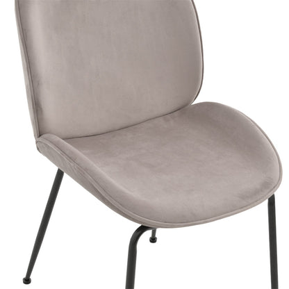 Chair Adelaide pakoworld velvet grey-black metal leg 47x64x88cm