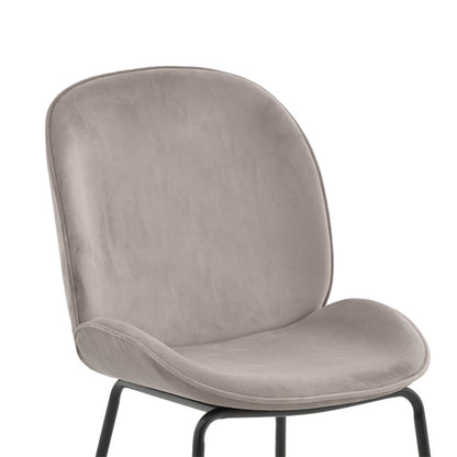 Chair Adelaide pakoworld velvet grey-black metal leg 47x64x88cm