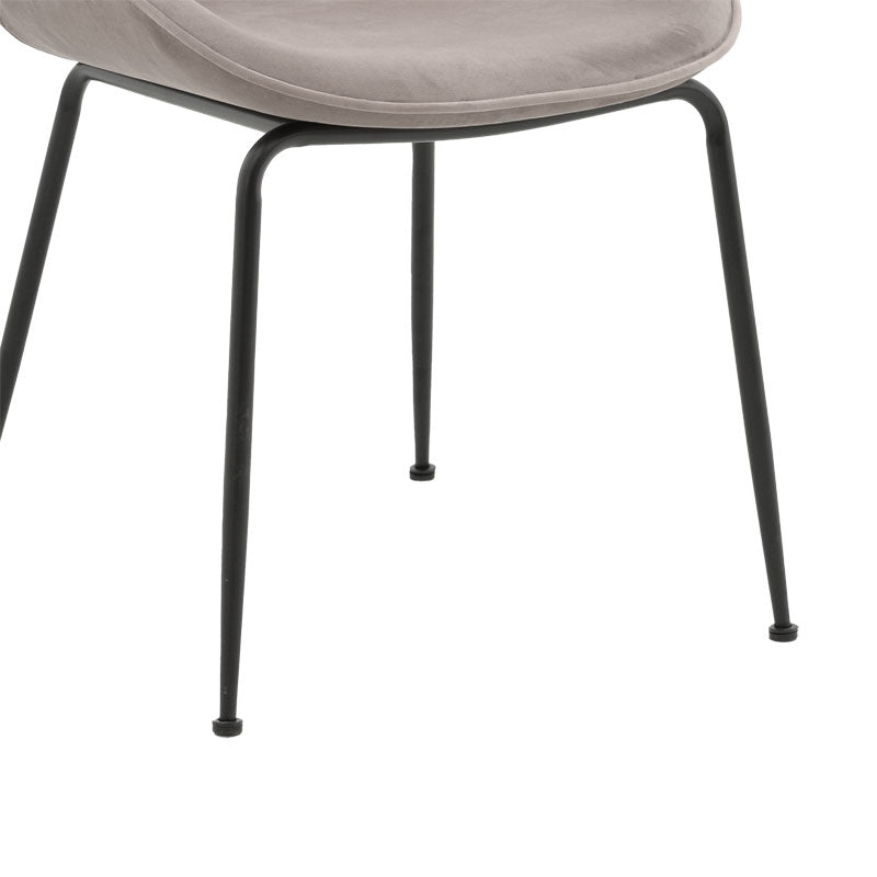 Chair Adelaide pakoworld velvet grey-black metal leg 47x64x88cm