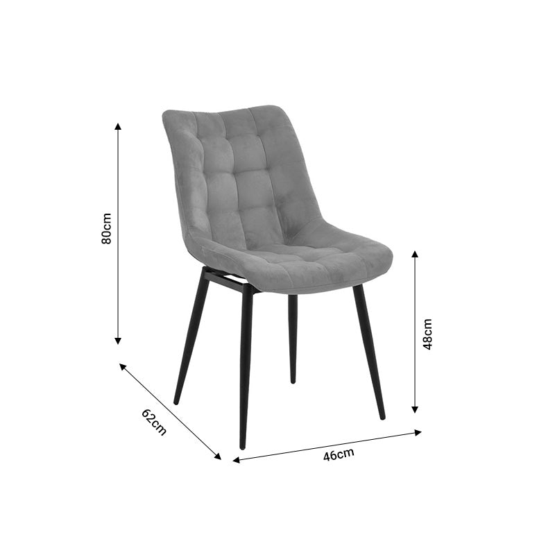 Chair Vittorio pakoworld anthracite-black metal leg 46x62x80cm