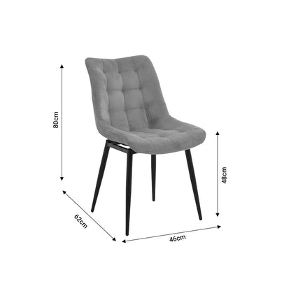 Chair Vittorio pakoworld anthracite-black metal leg 46x62x80cm