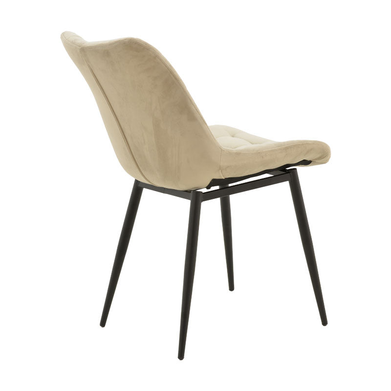 Chair Vittorio pakoworld beige-black metal leg 46x62x80cm