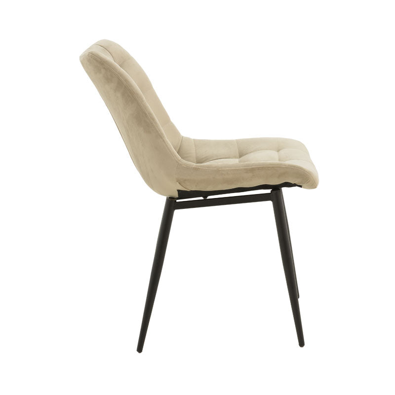 Chair Vittorio pakoworld beige-black metal leg 46x62x80cm