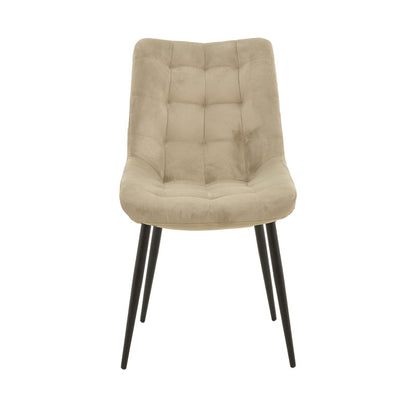 Chair Vittorio pakoworld beige-black metal leg 46x62x80cm