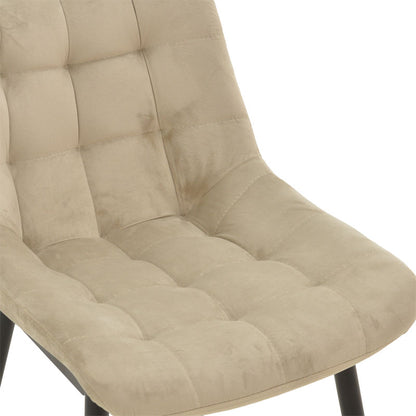 Chair Vittorio pakoworld beige-black metal leg 46x62x80cm