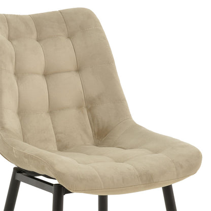 Chair Vittorio pakoworld beige-black metal leg 46x62x80cm