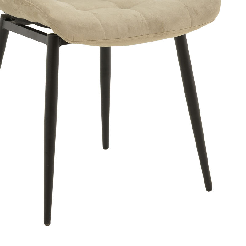 Chair Vittorio pakoworld beige-black metal leg 46x62x80cm