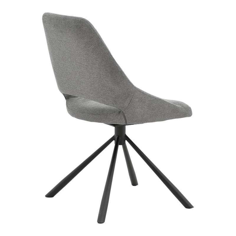 Chair Luciano pakoworld fabric grey-black metal leg rotatable 52x58x86cm