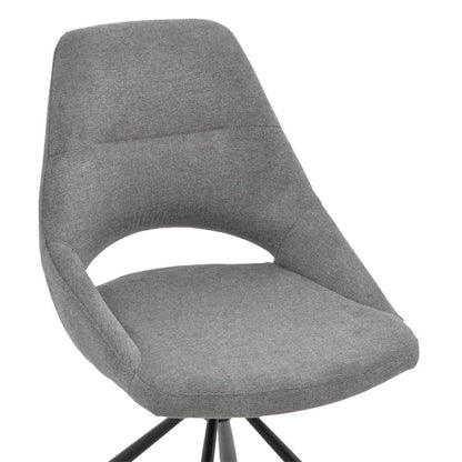 Chair Luciano pakoworld fabric grey-black metal leg rotatable 52x58x86cm