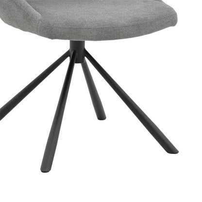 Chair Luciano pakoworld fabric grey-black metal leg rotatable 52x58x86cm