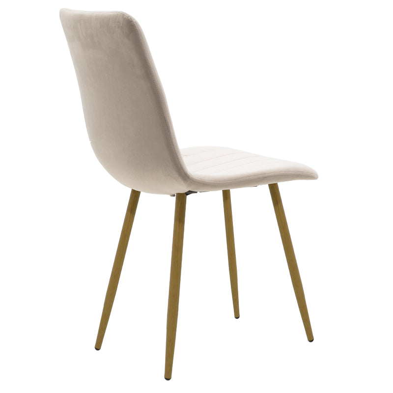 Chair Noor pakoworld light grey velvet-natural metal leg 44x55x86cm