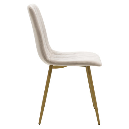 Chair Noor pakoworld light grey velvet-natural metal leg 44x55x86cm