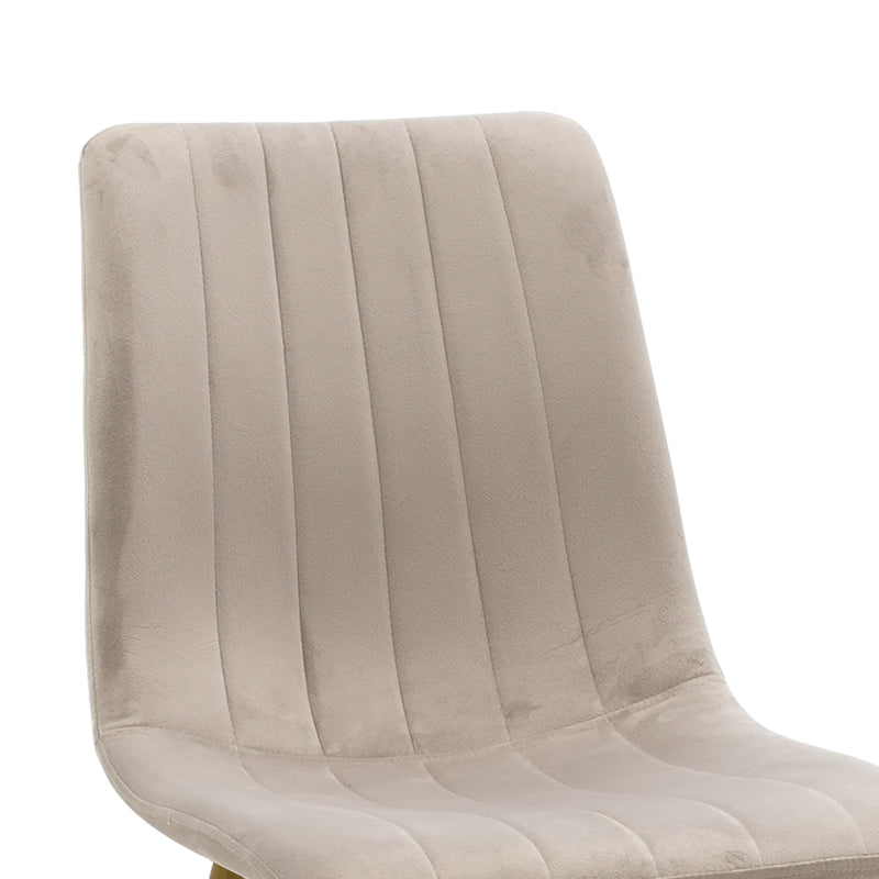 Chair Noor pakoworld light grey velvet-natural metal leg 44x55x86cm