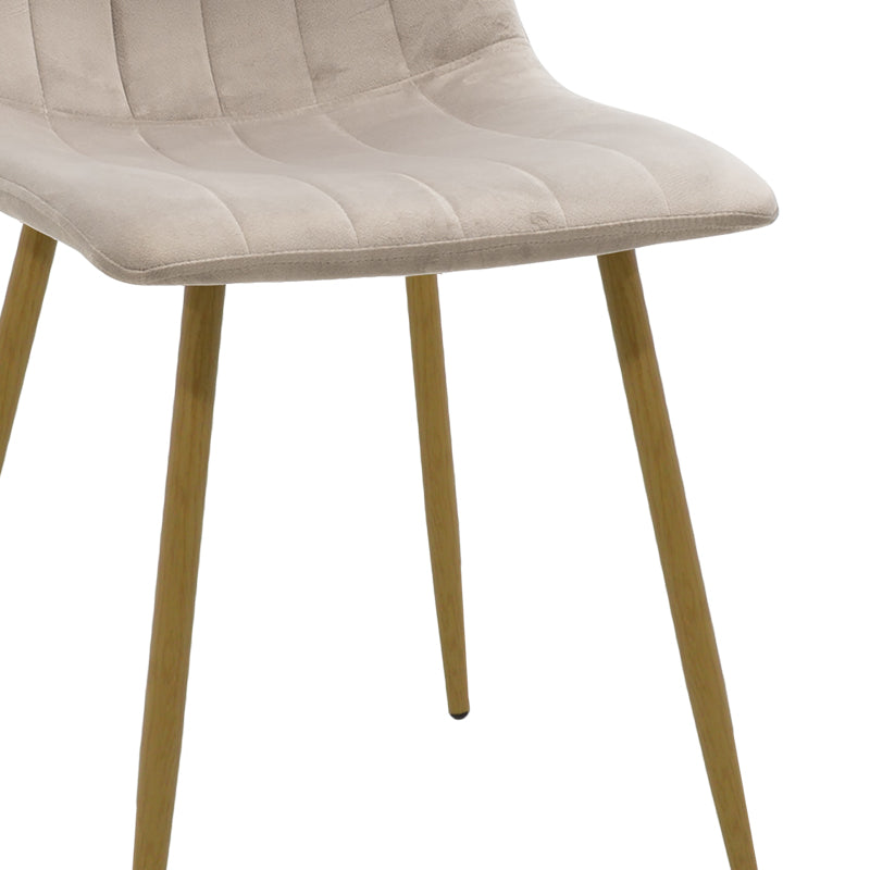 Chair Noor pakoworld light grey velvet-natural metal leg 44x55x86cm