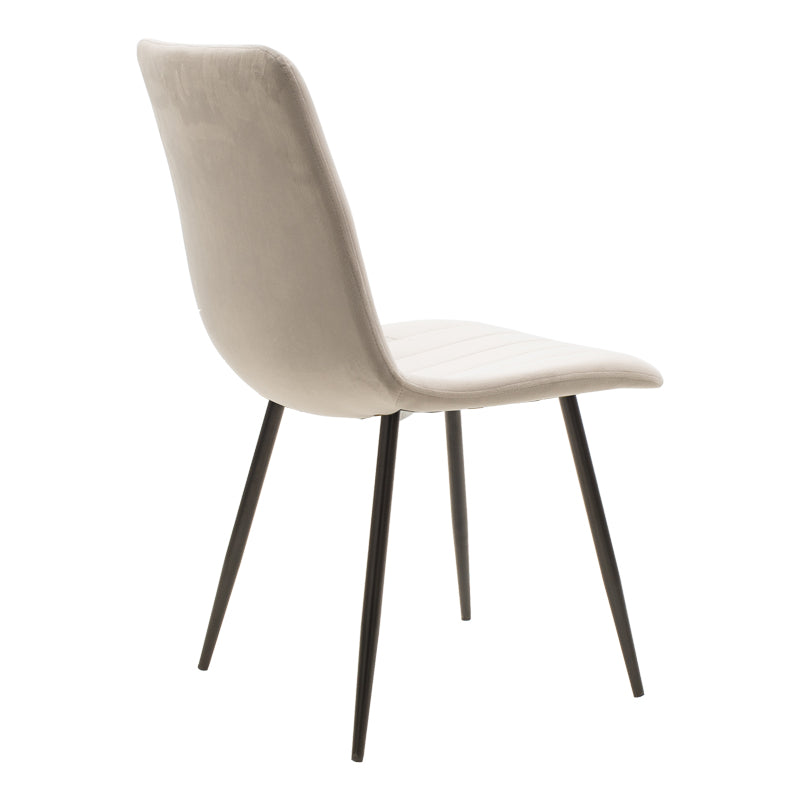 Chair Noor pakoworld light grey velvet-black metal leg 44x55x86cm