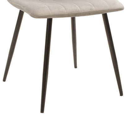 Chair Noor pakoworld light grey velvet-black metal leg 44x55x86cm