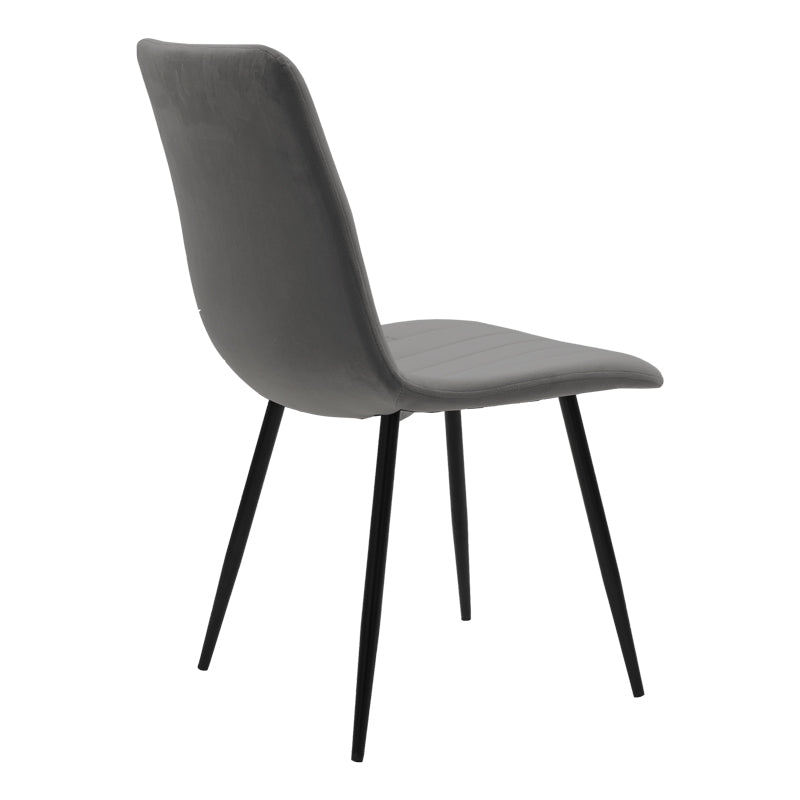 Chair Noor pakoworld dark grey velvet-black metal leg 44x55x86cm