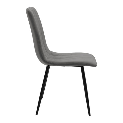 Chair Noor pakoworld dark grey velvet-black metal leg 44x55x86cm